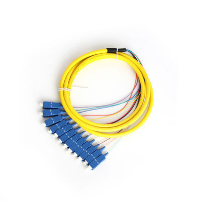 SC Single-Mode 12-Core Fiber Optic Cable APC/UPC Bundled Pigtail G652D 1.2M Customized