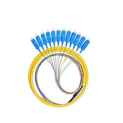 SC Single-Mode 12-Core Fiber Optic Cable APC/UPC Bundled Pigtail G652D 1.2M Customized